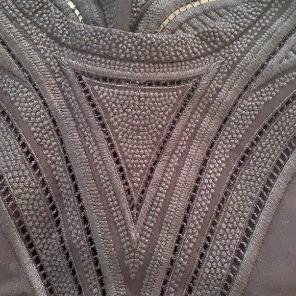 IRO FR38 knee length dark navy embroidered cotton dress in excellent condition - Picture 5 of 5